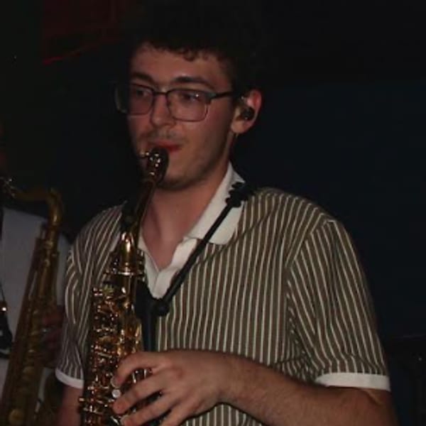 Joe Laporte playing saxophone